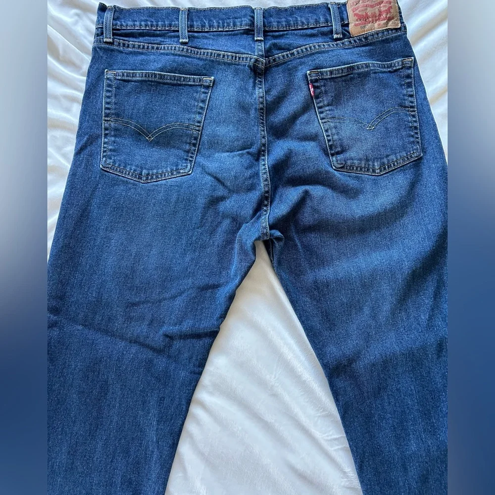 Levi’s Men’s 505 Regular Fit Straight Leg Blue Jeans 40x32 - Picture 5 of 6